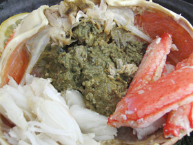 ズワイガニのカニ味噌画像